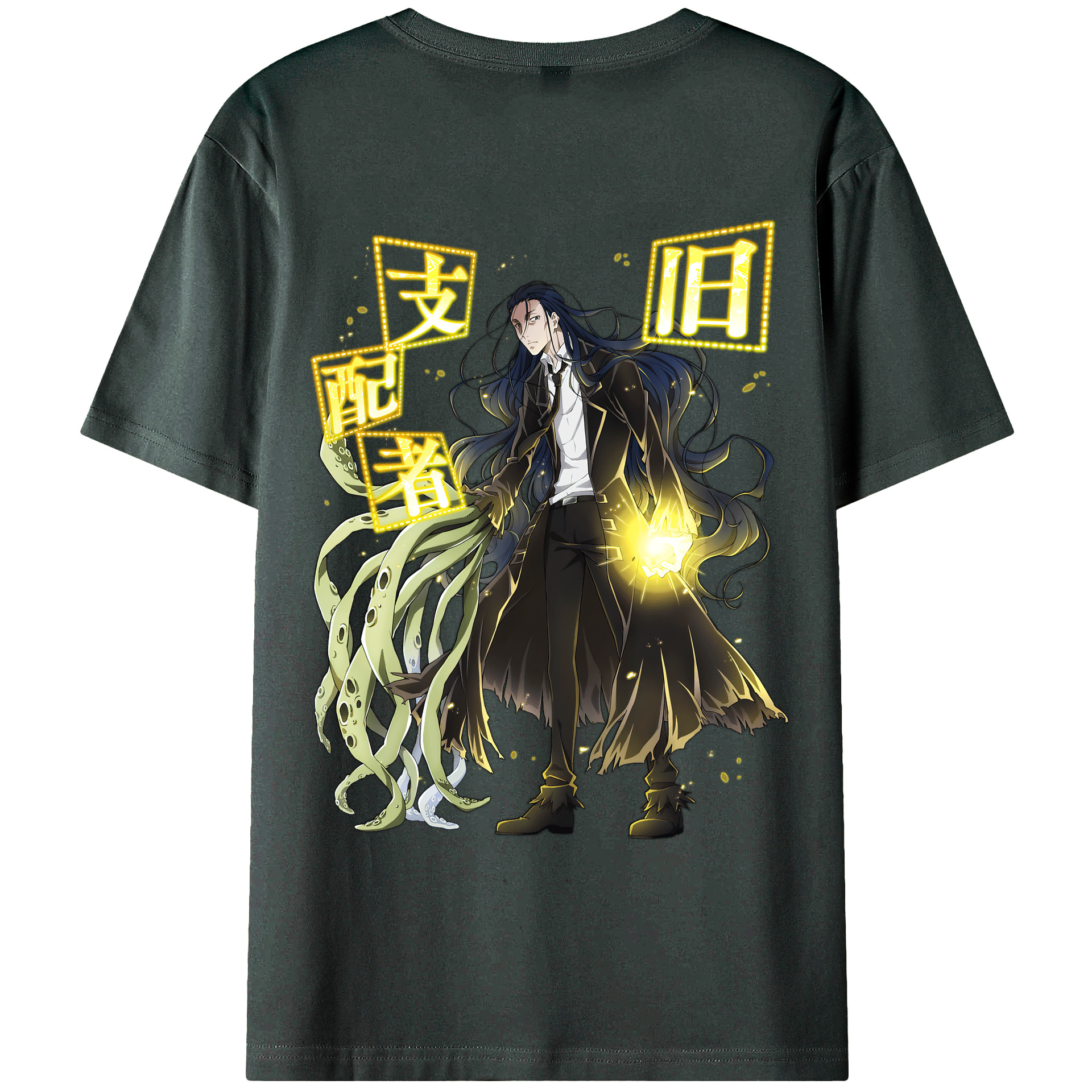 （画像用） 文豪ストレイドッグス Bungo Stray Dogs 綿100％ メンズ半袖Tシャツ（バックプリント） 通気性